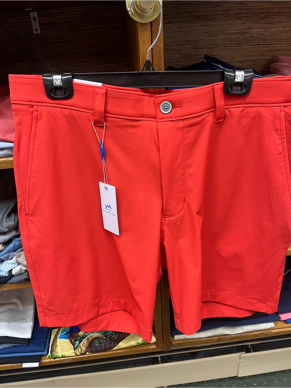 Southern Tide Red Flat-Front Performance Shorts